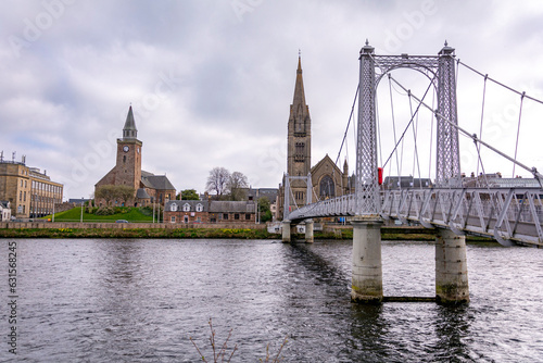 Beautiful cityscape of Inverness by the river