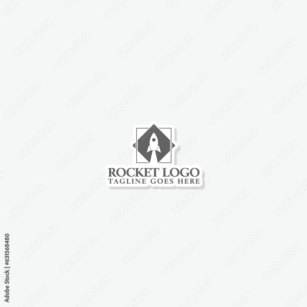 Rocket logo template sticker icon Rocket logo template sticker icon