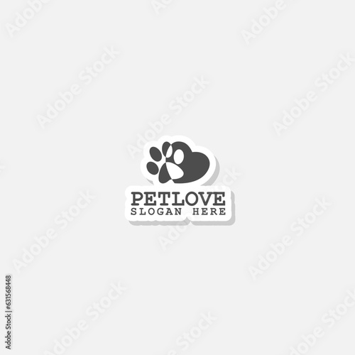  Pet love logo template sticker icon