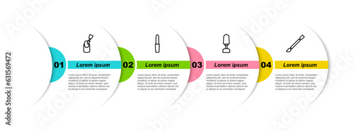 Set line Milling cutter for manicure, Nail file, and Cuticle pusher. Business infographic template. Vector