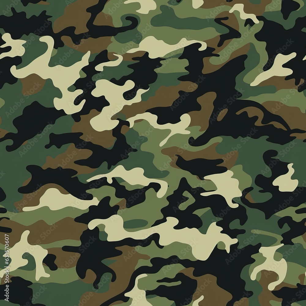 Fototapeta premium military camouflage background in khaki greens and browns , generative ai