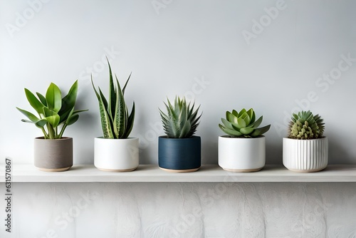 potted plants in the interior of house with white walls in white color