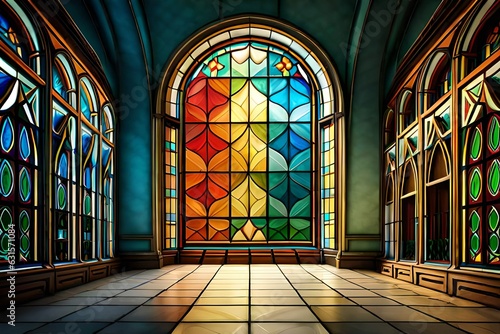 stained glass window in the building