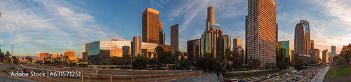 Bilde på lerret Downtown Los Angeles Skyline at sunset panorama