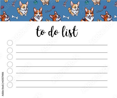 Stylish To Do List and Shopping list set in vector. Lovely Pet Shop  background. Pet Shop organizer. Empty place for notes and wishes.  © SamsonFM