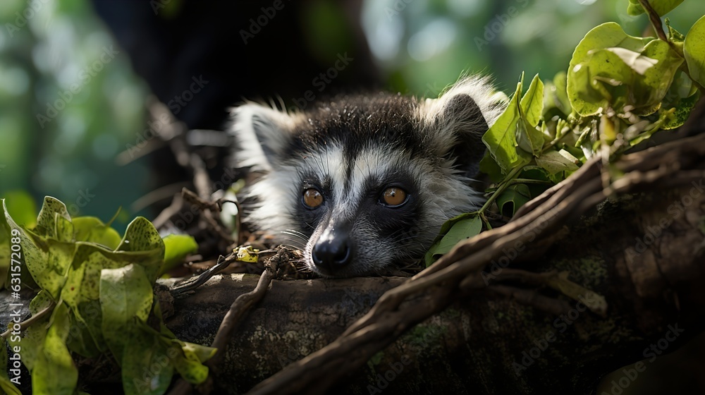 lemur on tree lemur on tree