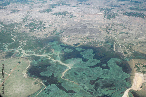 Aerial view of river and lake in Cambodia © Schneestarre