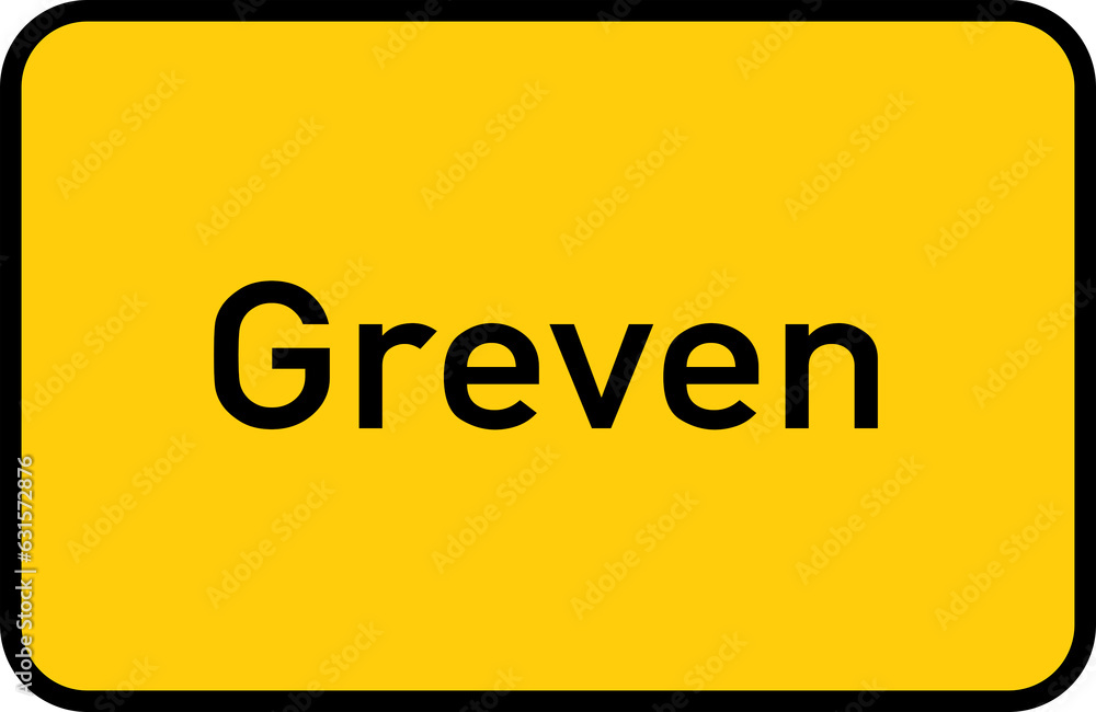 City sign of Greven - Ortsschild von Greven City sign of Greven - Ortsschild von Greven