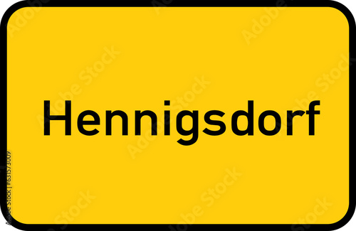 City sign of Hennigsdorf - Ortsschild von Hennigsdorf photo