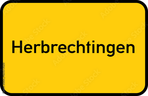 City sign of Herbrechtingen - Ortsschild von Herbrechtingen