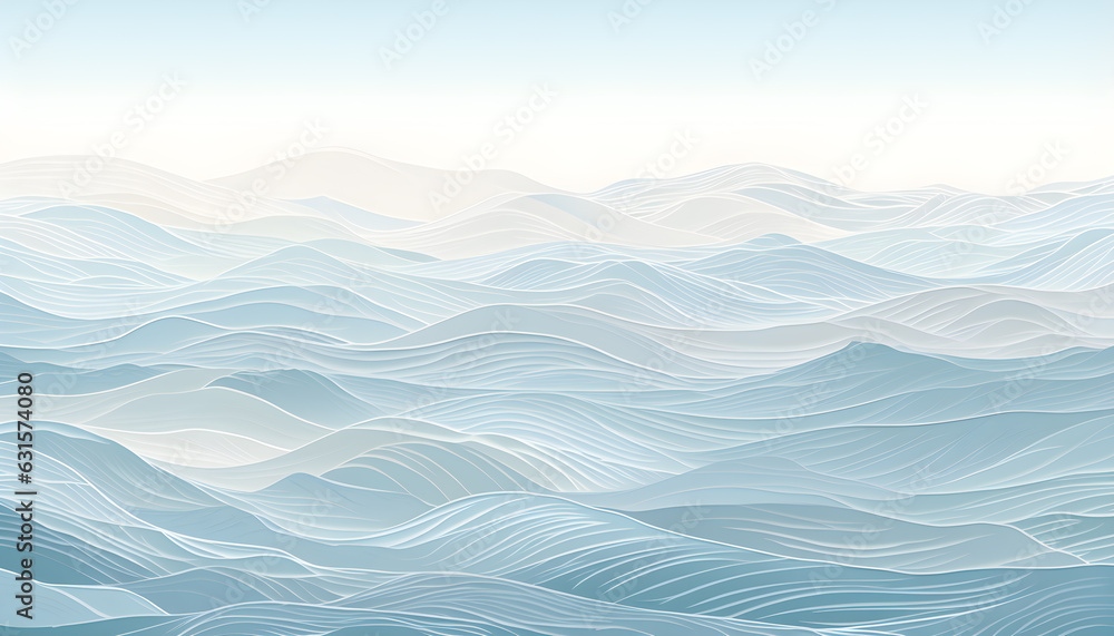 Abstract background. Blue water wave sea line pattern. Blue sea water. Ocean surface natural background. Generated AI illustration.