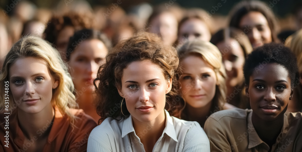 Obraz premium Gruppe junger, selbstbewusster Frauen.
