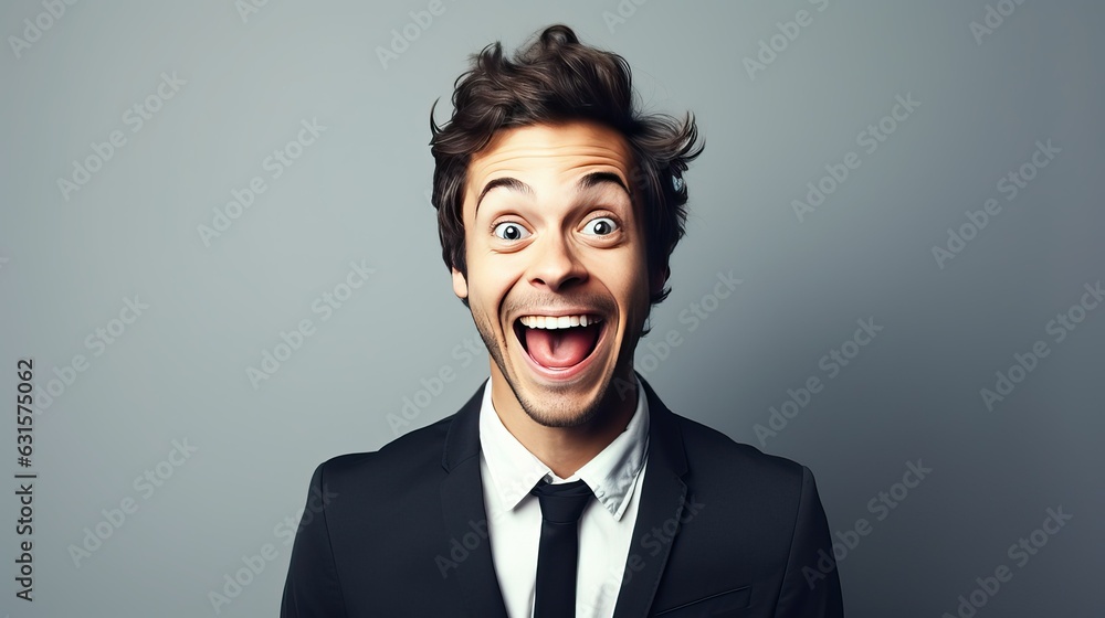Emotional hilarious guy telling a joke Emotional hilarious guy telling a joke