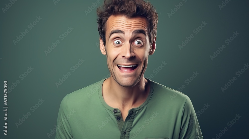 Emotional hilarious guy telling a joke Emotional hilarious guy telling a joke