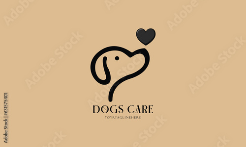 PETSTORE DOGS CARE brand creative company logo design. photo