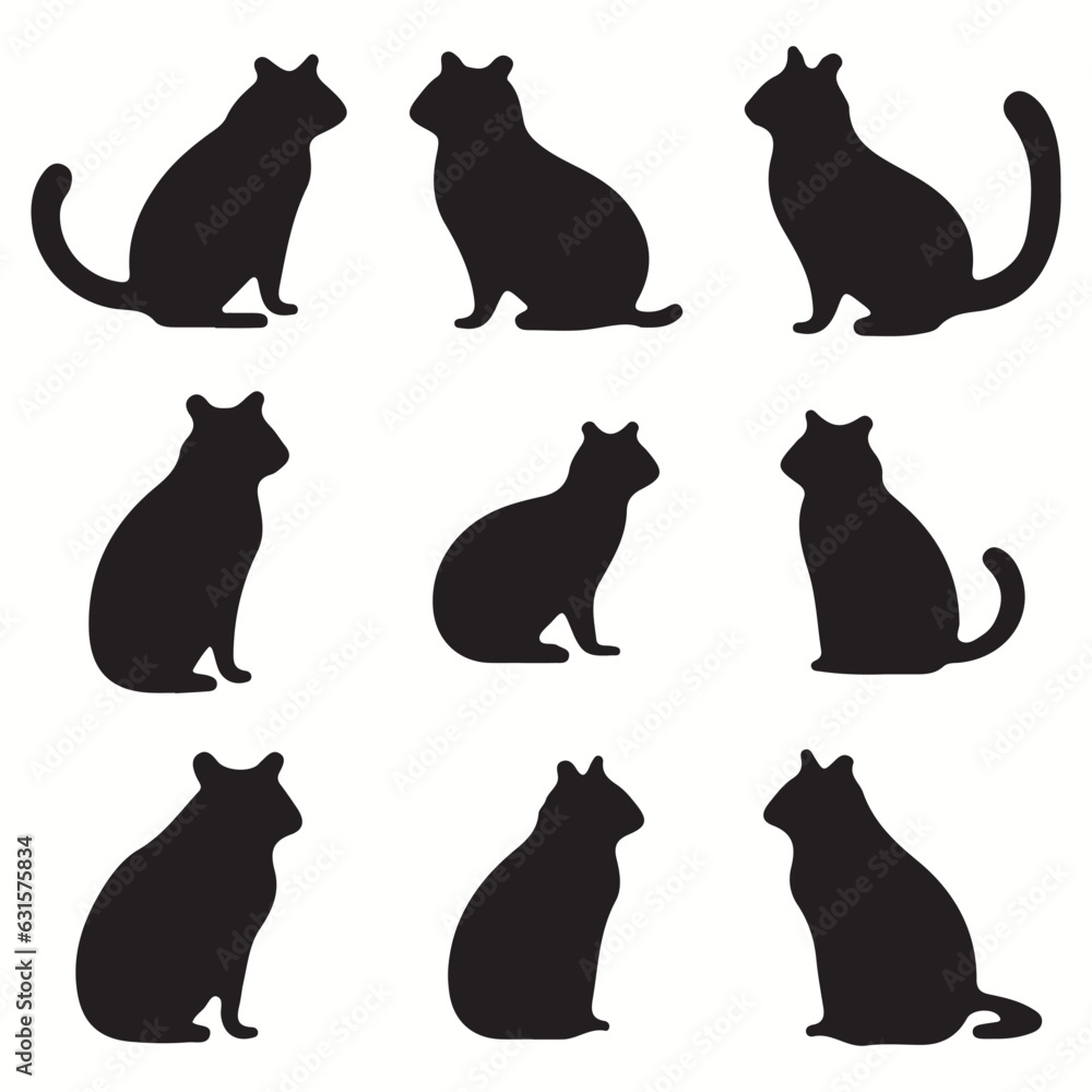 Quokka silhouettes and icons. black flat color simple elegant Quokka animal vector and illustration.