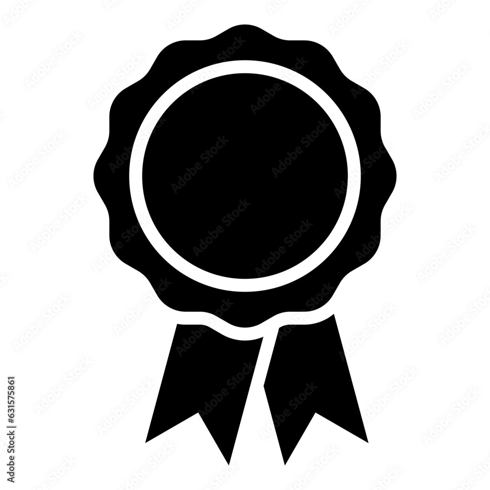 Black award medal icon on white background Black award medal icon on white background