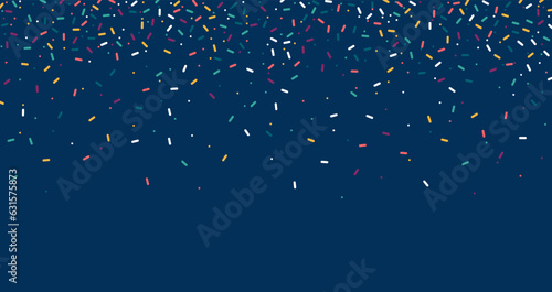 Colorful sprinkles banner background, colorful falling decorative sprinkles background