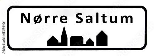 City sign of Nørre Saltum - Nørre Saltum Byskilt photo