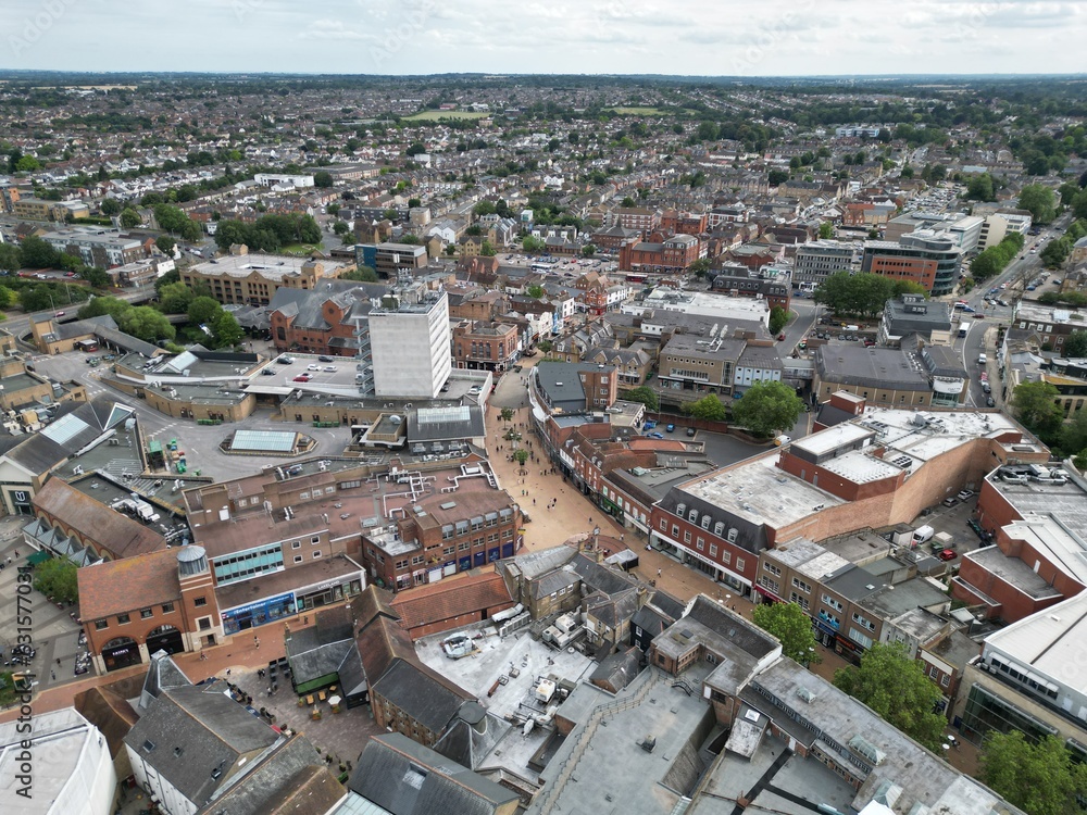 Chelmsford city centre Essex UK Aerial drone view Chelmsford city centre Essex UK Aerial drone view