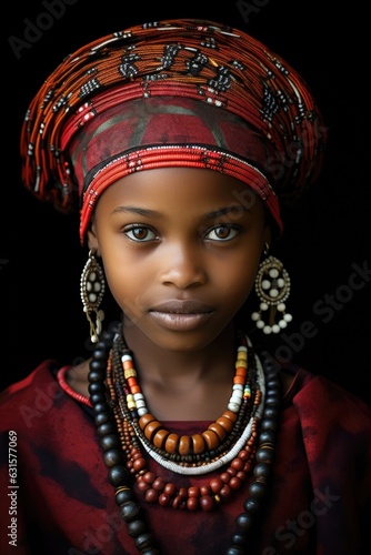 Young African Tribal Girl Portrait