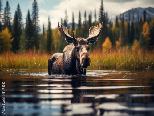 Moose in its Natural Habitat  Wildlife Photography  Generative AI