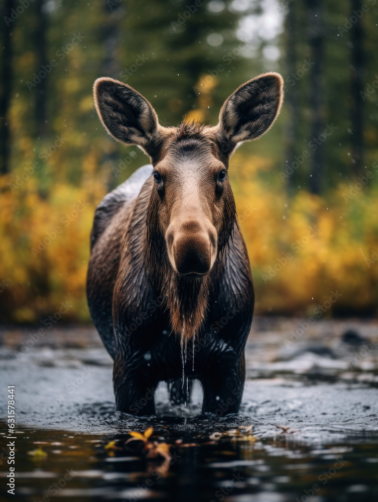 Moose in its Natural Habitat, Wildlife Photography, Generative AI Moose in its Natural Habitat, Wildlife Photography, Generative AI