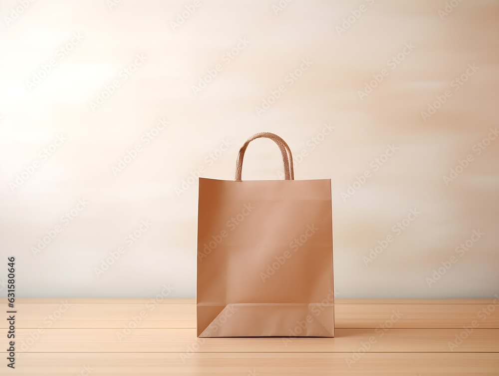 A mockup of a kraft paper bag A mockup of a kraft paper bag
