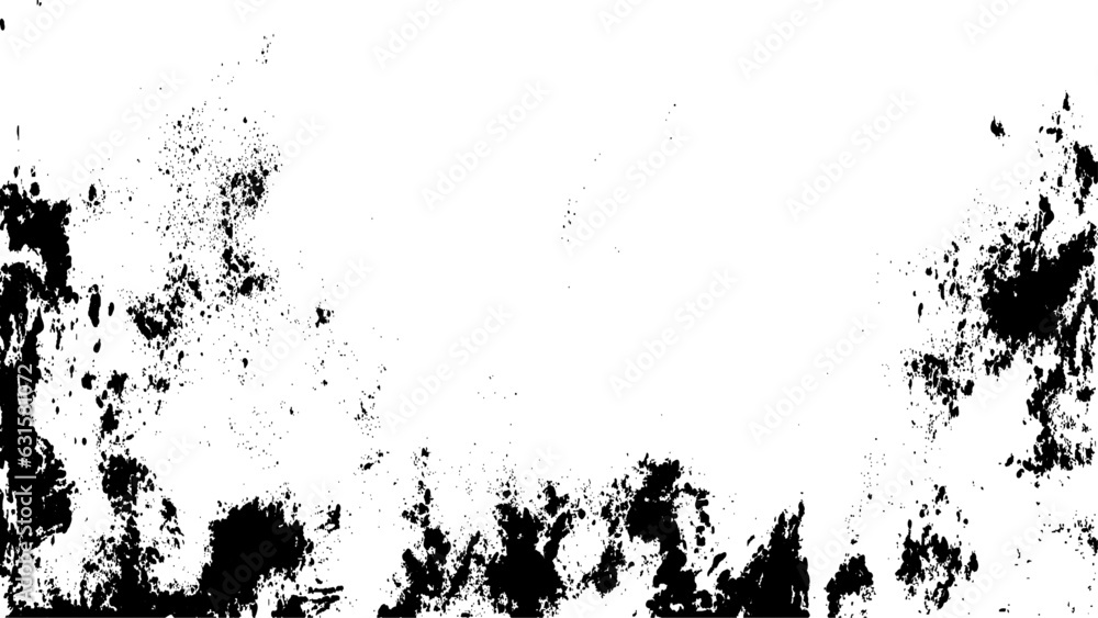 Fototapeta premium Grunge black and white pattern. Monochrome particles abstract texture. Dark design background surface.
