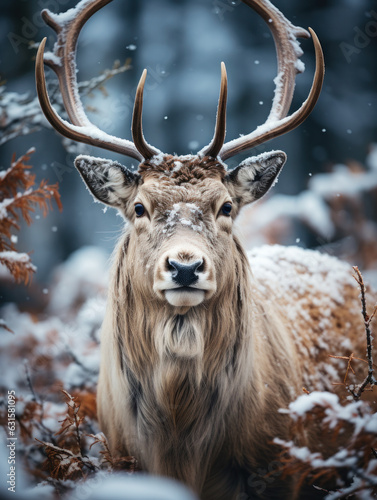 Reindeer in its Natural Habitat, Wildlife Photography, Generative AI © Vig