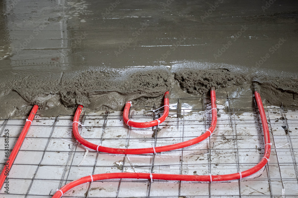 Installation of polypropylene pipes for underfloor heating systems