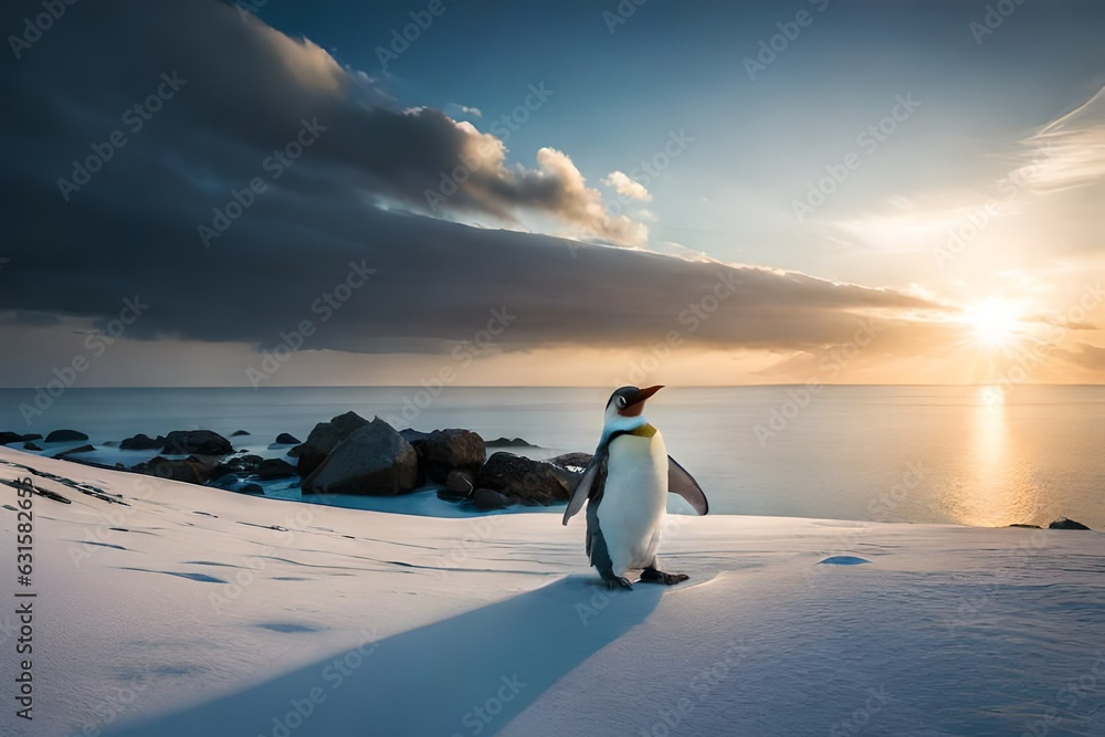 penguin on the beach