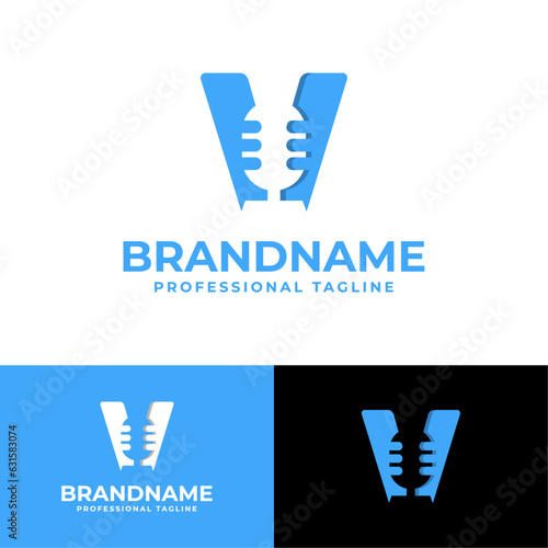 Letter V Microphone Logo, suitable for business related to Microphone with V initial.