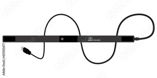 Eye tracker device , Eyeball tracker vector illustration, Eye tracking sensor technology device stock vector image