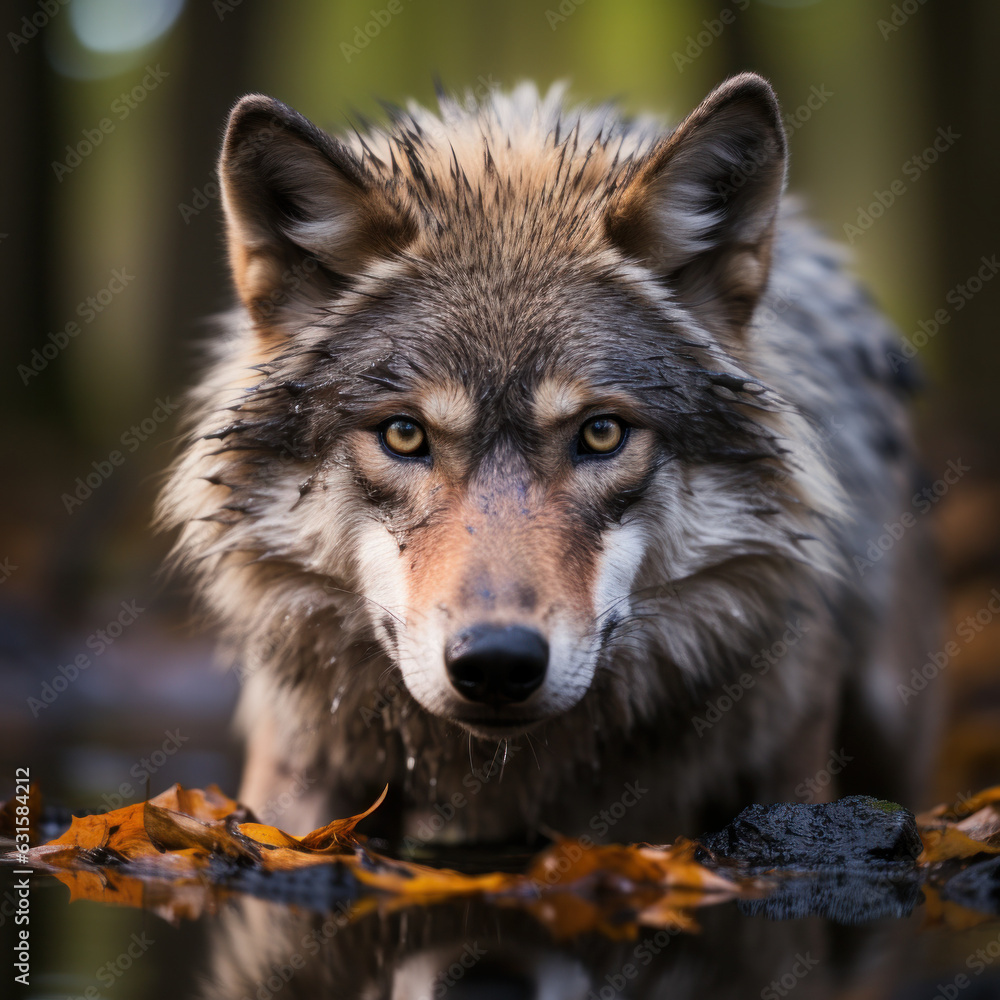 Wolf in its Natural Habitat, Wildlife Photography, Generative AI Wolf in its Natural Habitat, Wildlife Photography, Generative AI