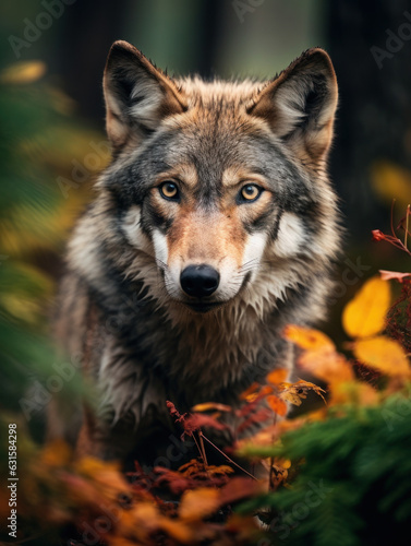 Wolf in its Natural Habitat, Wildlife Photography, Generative AI © Vig