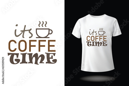 Free vector trendy coffee t-shirt design, vintage typography and lettering art, retro slogan
