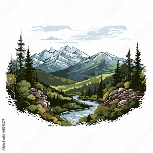 Great Smoky Mountains. Great Smoky Mountains hand-drawn comic illustration. Vector doodle style cartoon illustration