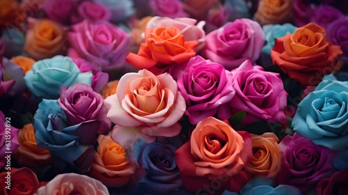 Colorful roses background. © mandu77