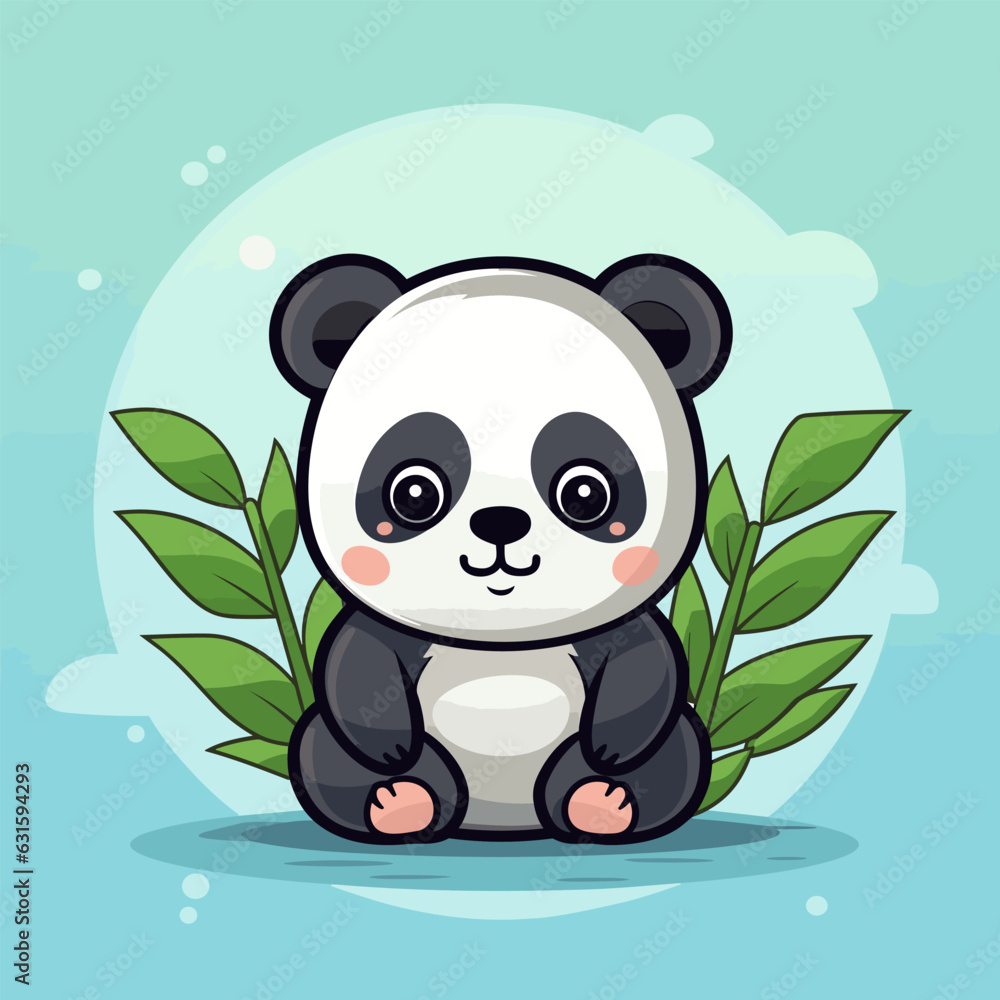 Panda. Panda hand-drawn comic illustration. Cute vector doodle style cartoon illustration. Panda. Panda hand-drawn comic illustration. Cute vector doodle style cartoon illustration.