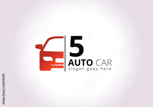 Letter 5 Car Logo Design Template Inspiration, Vector Illustration, Vehicle Logo, Automotive Logo