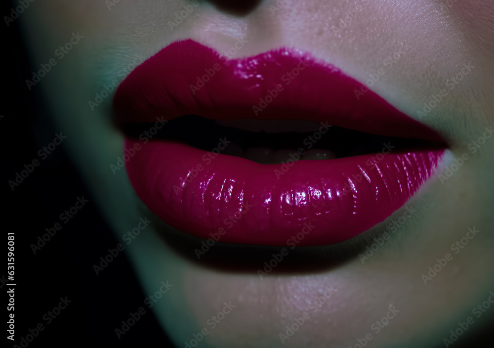 Ravishing Rose: A Captivating Image of Woman's Lips Adorned in Vibrant Pink, ai generative Ravishing Rose: A Captivating Image of Woman's Lips Adorned in Vibrant Pink, ai generative
