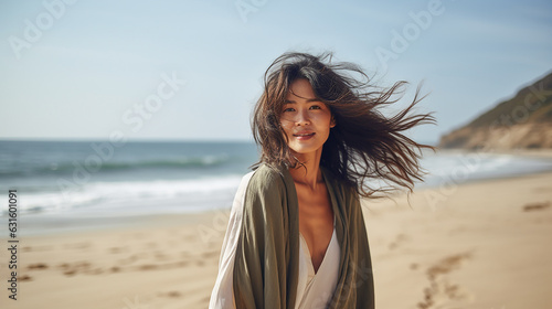Young asian woman on the beach