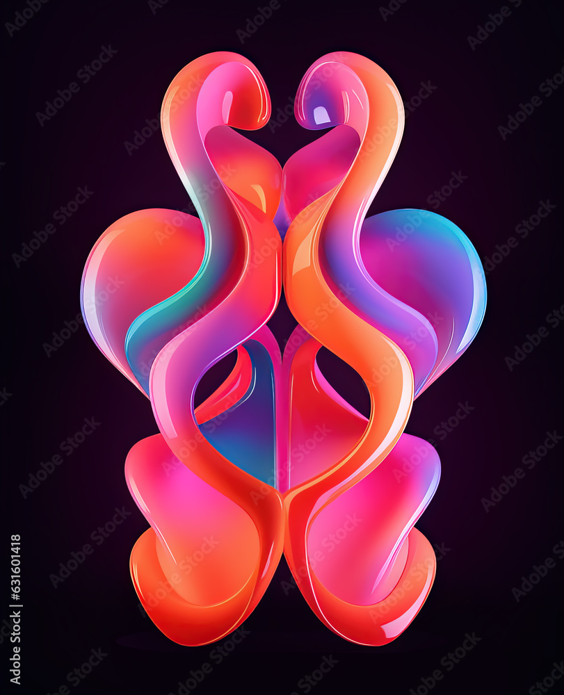 Obraz premium Vibrant Colorful Fluid Abstract gradient blend curvy shape