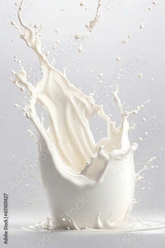 a splash of milk is shown in the air. ai generative 