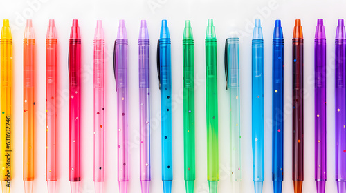  Watercolor-Style Collection of Neatly Arranged Colorful Gel Pens!