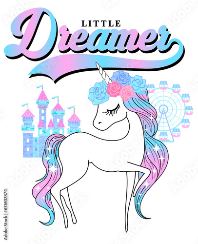 cute unicorn graphic for t shirt