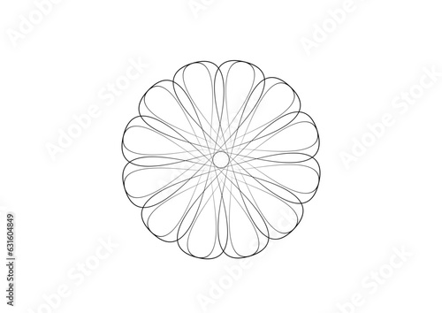 Rosette in form einer sternförmigen blüte mit einer vielzahl sich teilweise überlappenden blütenblättern