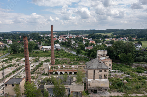 Former chamotte factory in Vidnava Czech Republic aerial drone photo photo