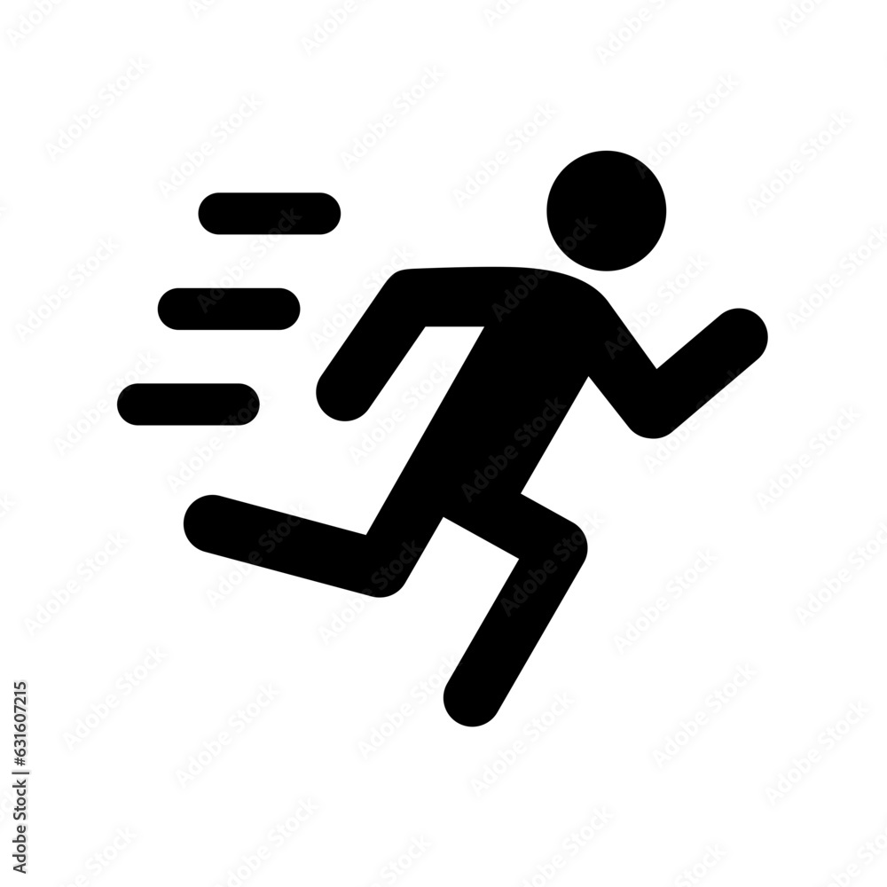 Run - vector icon, running man